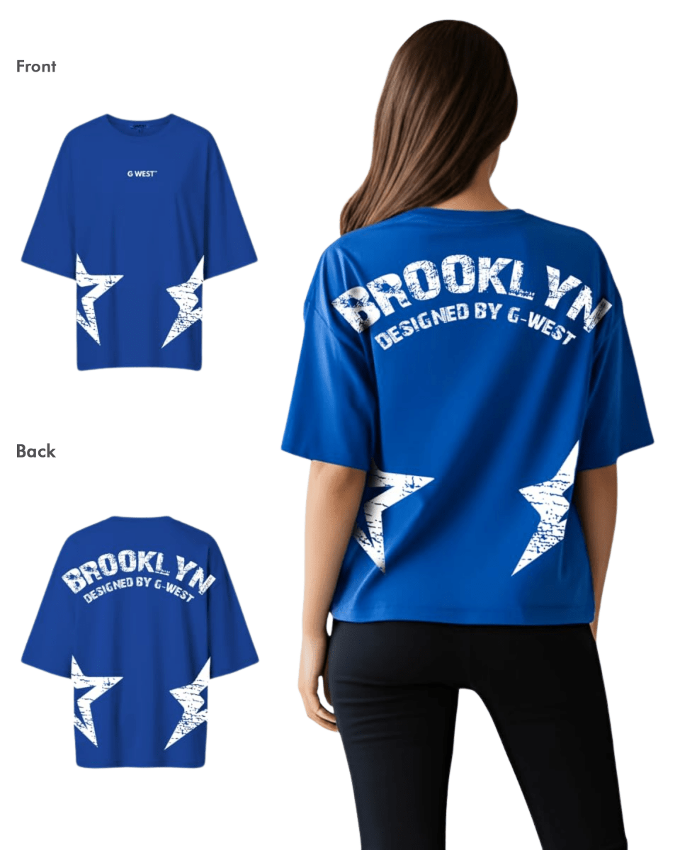 G West Womens Oversized Brooklyn Arch Logo Tee - G West