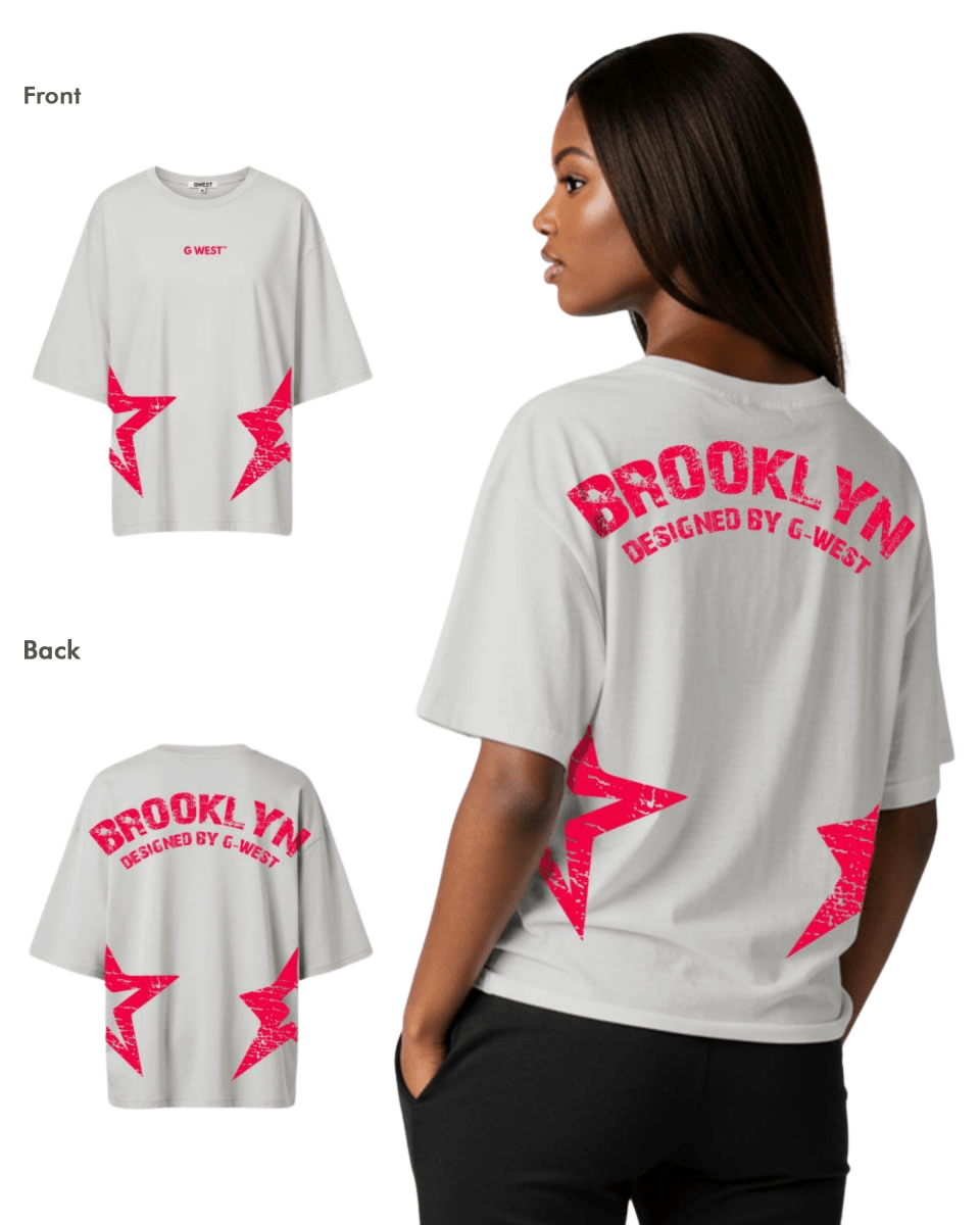G West Womens Oversized Brooklyn Arch Logo Tee - G West