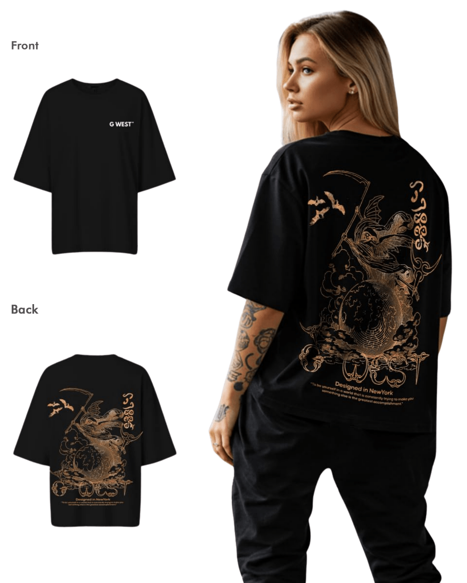 G West Womens Oversized Gratitude Reaper Tee - G West