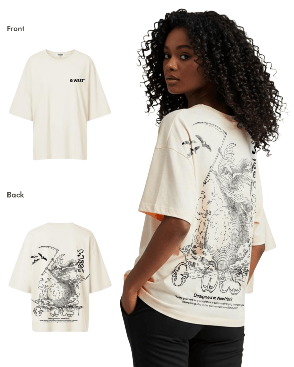 G West Womens Oversized Gratitude Reaper Tee - G West