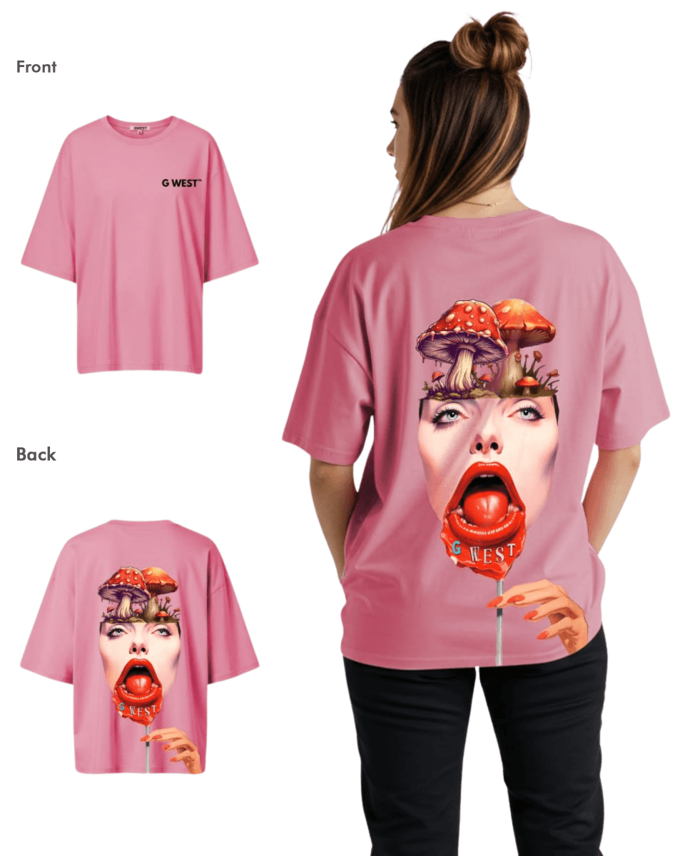 G West Womens Oversized Lollipop Mushroom Oversized Tee - G West