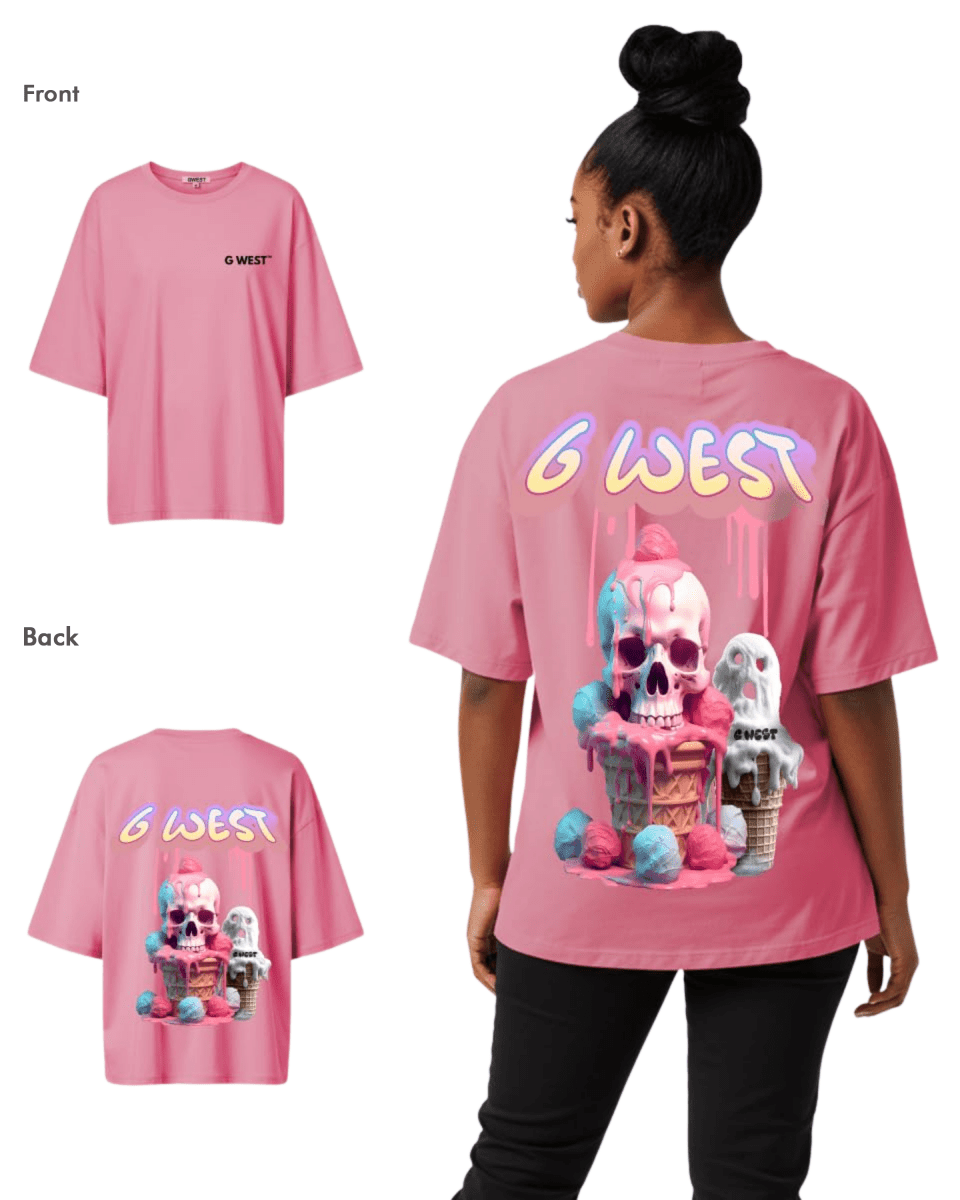 G West Womens Oversized Melting Ice Cream Tee - G West