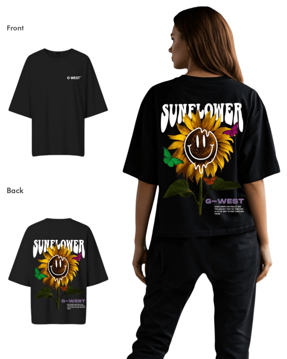 G West Womens Oversized Sunflower Tee - G West