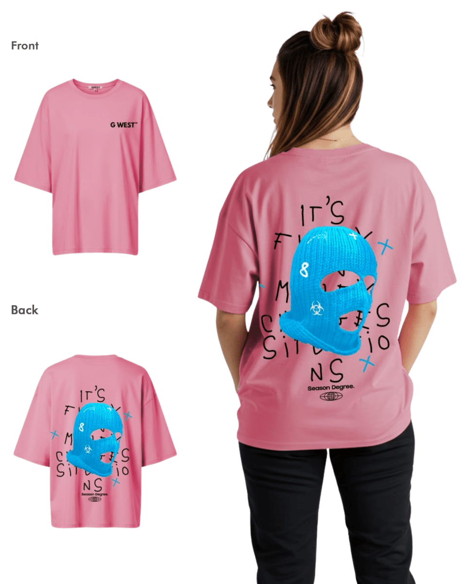 G West Womens Oversized True Blue Ski Mask Oversized Tee - G West