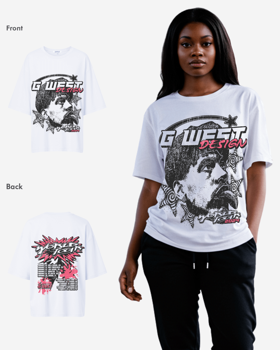 G West World Tour Premium Oversized Tee - WOMEN - G West