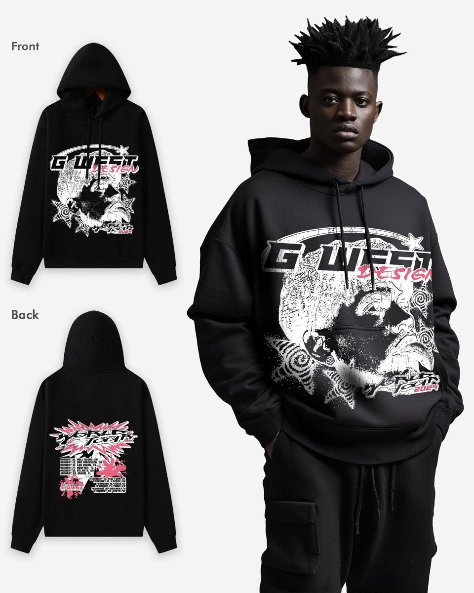 G West World Tour White Oversized Hoodie - G West