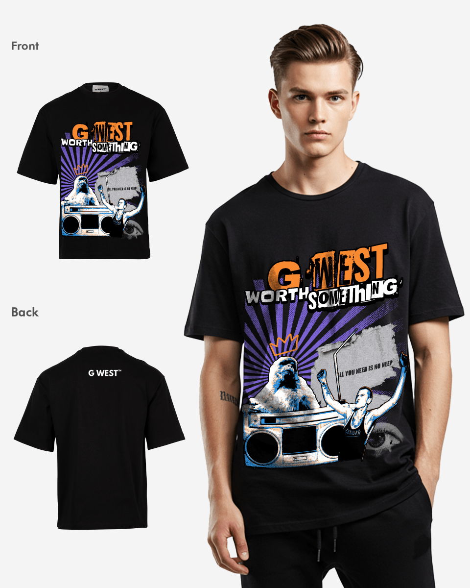 G - WEST WORTH SOMETHING OVERSIZED TEE GWROJMT40 - G West