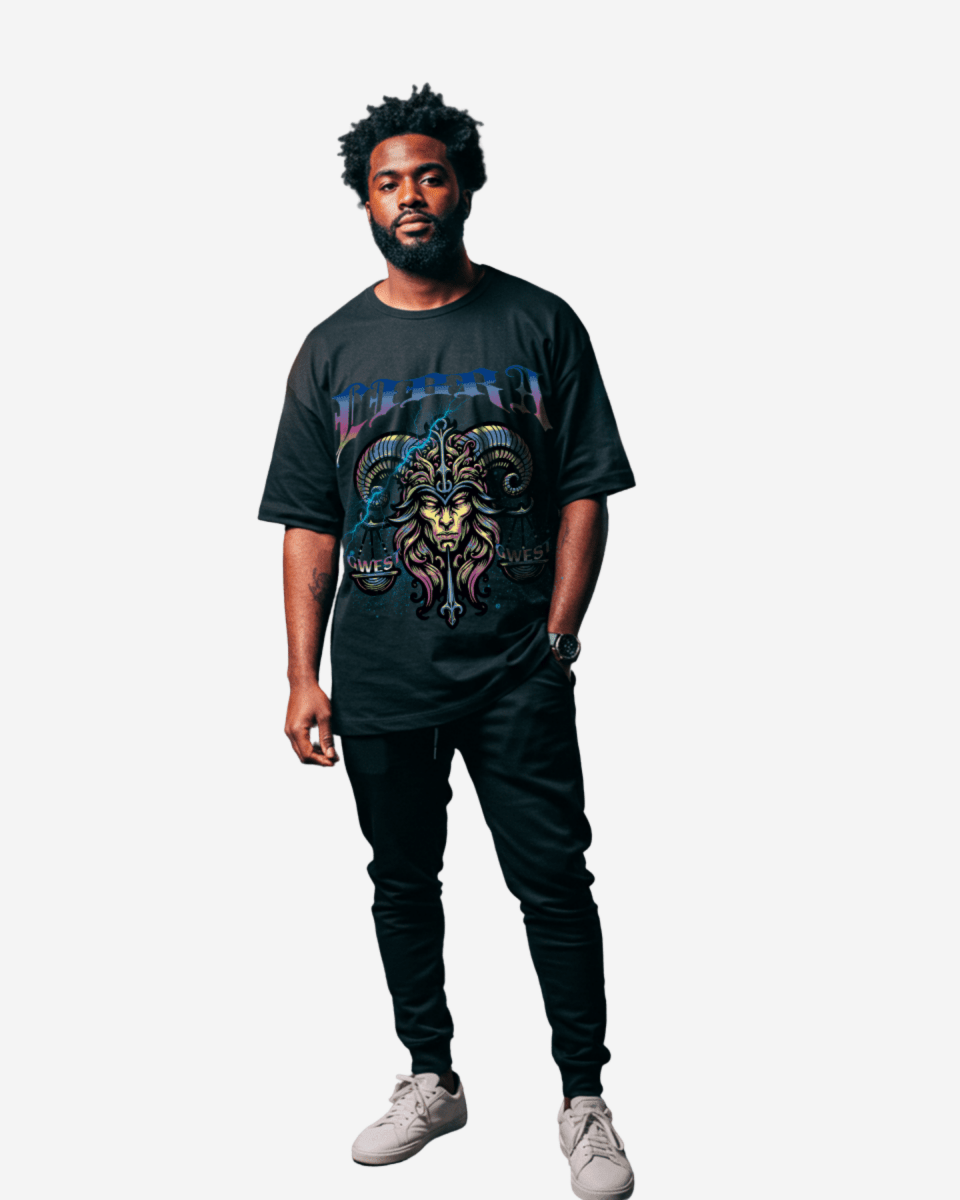G West Zodiac Libra Oversized Men's T-Shirt - G West