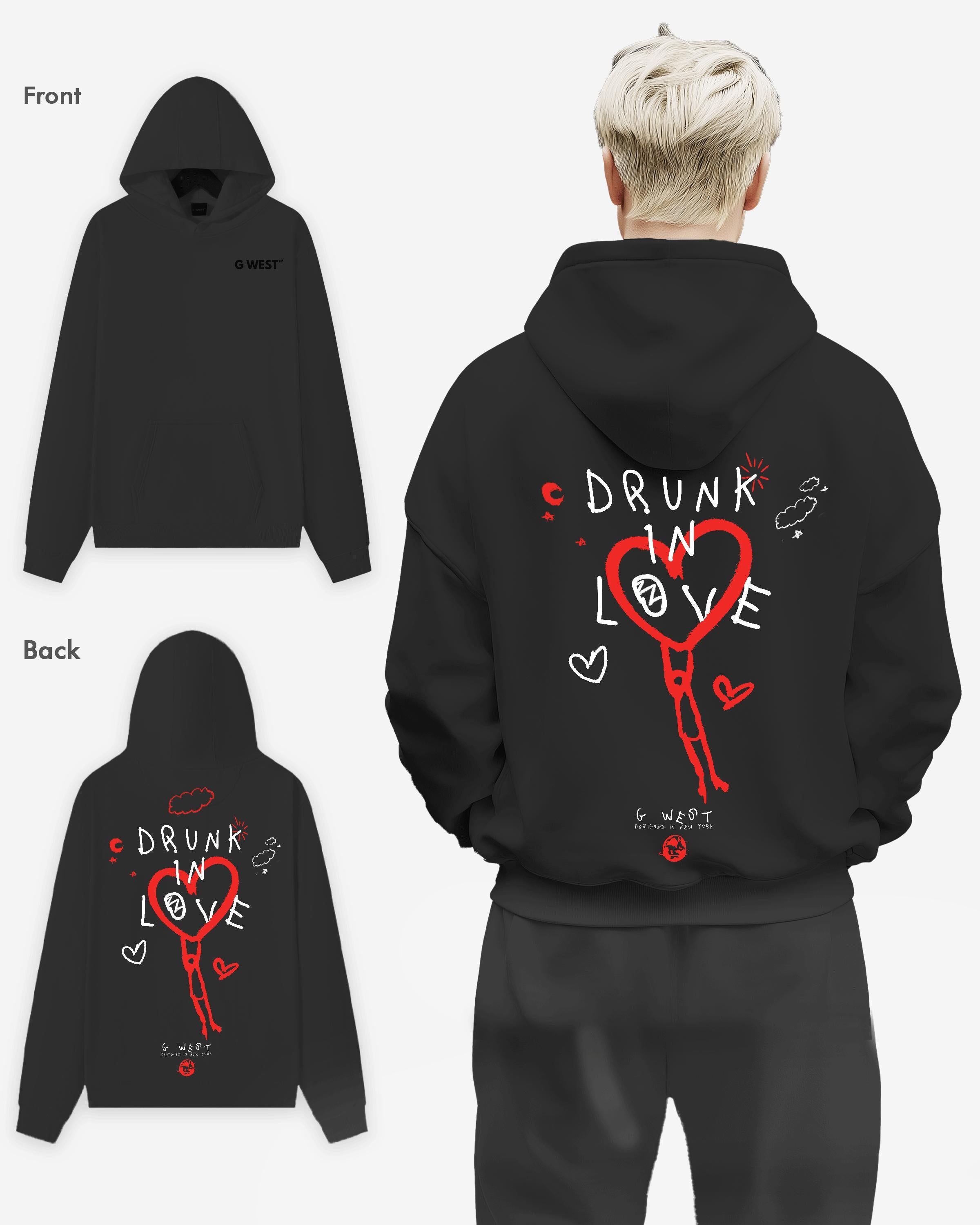 G WEST DRUNK IN LOVE HEAVY PREMIUM OVERSIZED HOODIE - G West
