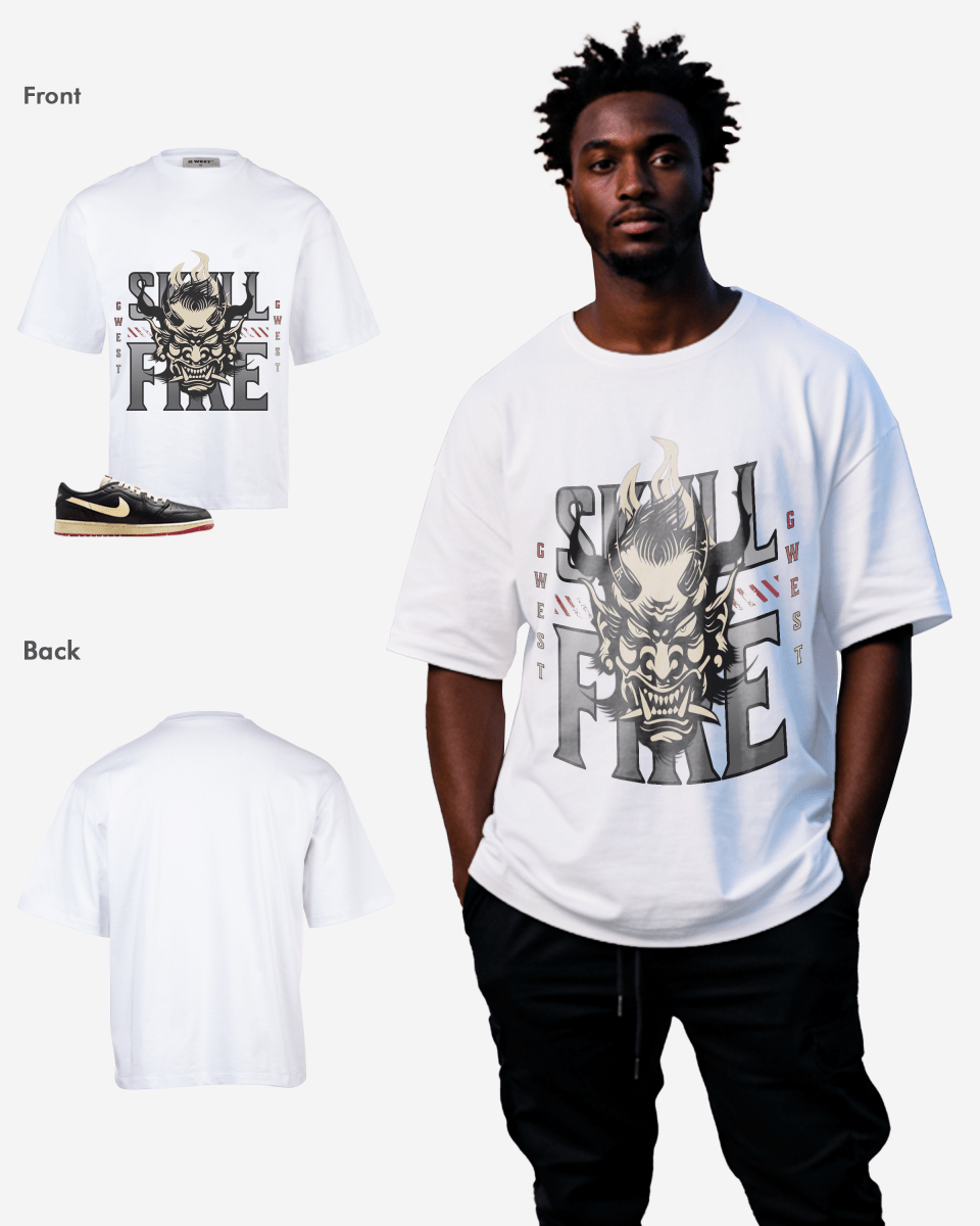 Skull Fire Oversized T-Shirt - G West